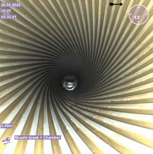 155mm gun barrel with copper fouling